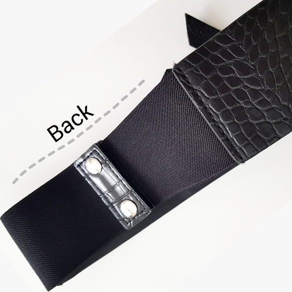 Croc-Embossed Corset High Waist Belt With Bow - Picture 6 of 9